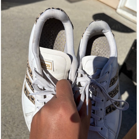 Adidas Grand Court Leopard Print White Leather Sneakers FY8949 Womens 8.5 - Picture 7 of 8